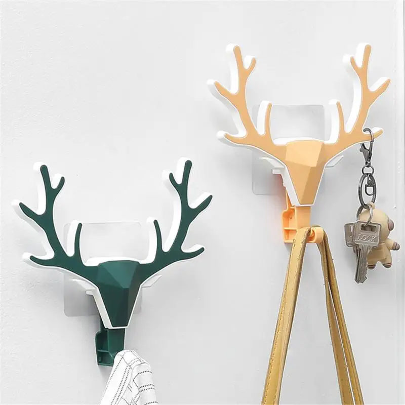

Home Storage Hook Wall Decoration Creative Hooks Towel Hanger Animal For Hanging Clothes Hat Scarf Key Deer Horns Hanger Rack