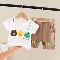 2022 baby boy clothes baby clothes summer short sleeved shorts set baby cartoon shirt casual shorts suit 1 2 3 4 years