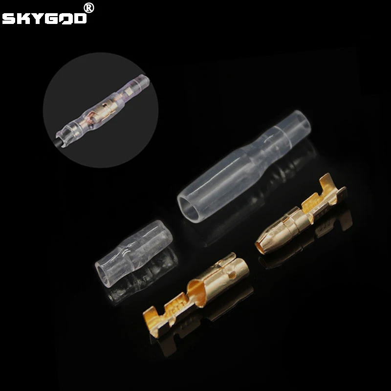 

4.0 Bullet Terminal Car Electrical Wire Connector Diameter 4mm Pin Set 50sets=200Pcs Female + Male + Case Cold Press Terminal