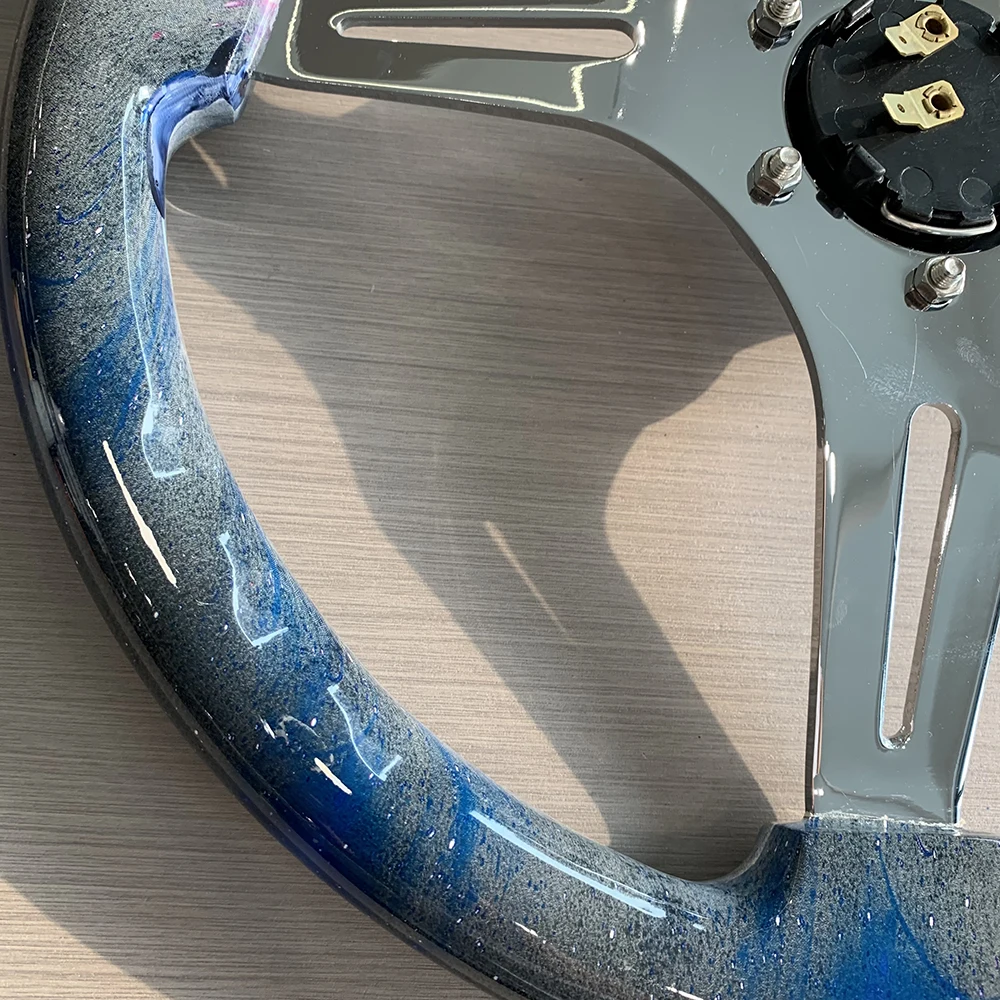 Tiypeor синий автомобильный руль из цельного дерева с черепом и граффити винтажный