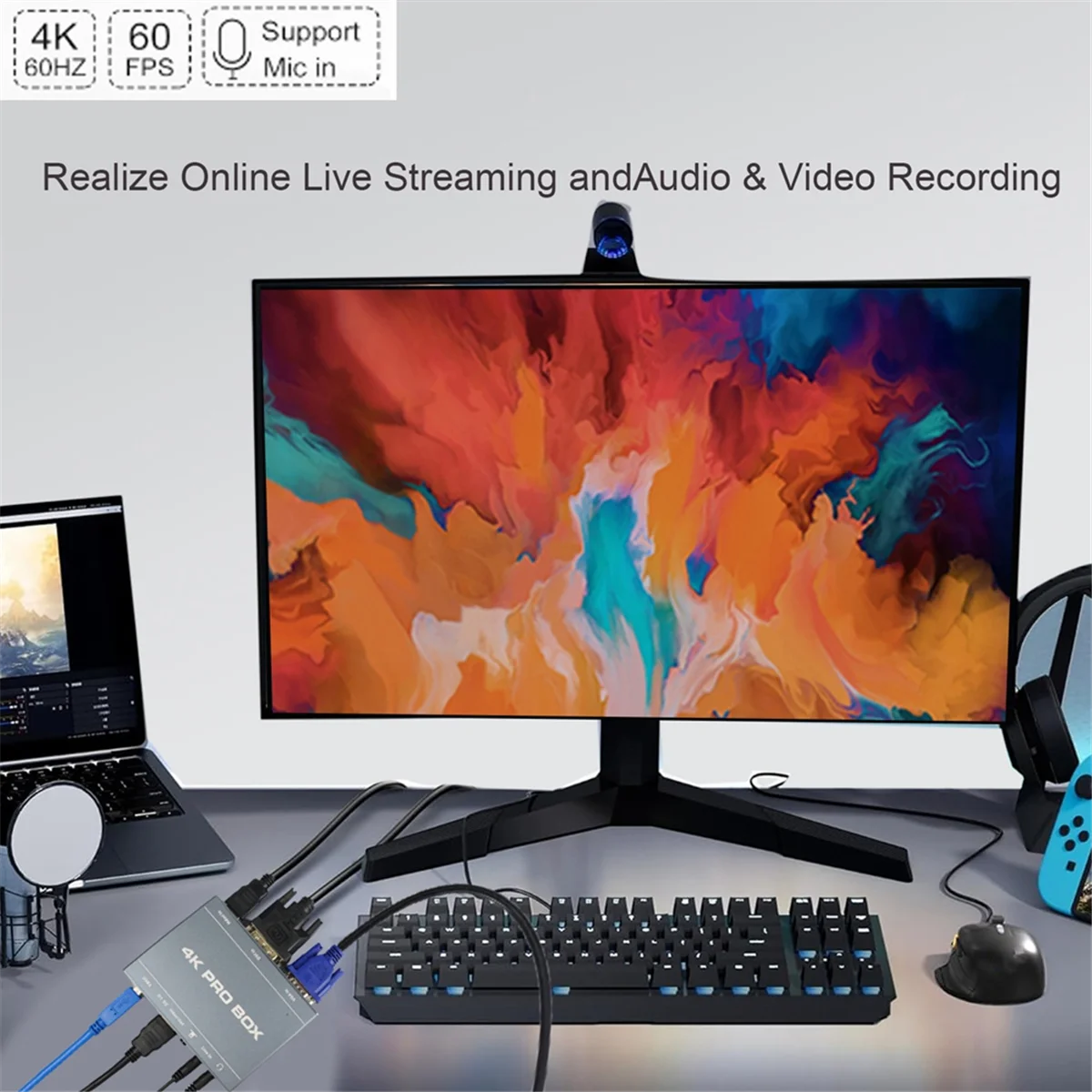DVI VGA HDMI-совместимый с картой захвата Usb3.0 4k Pro Box Hd Устройство видео Loop Out 1080p 60fps Plug and