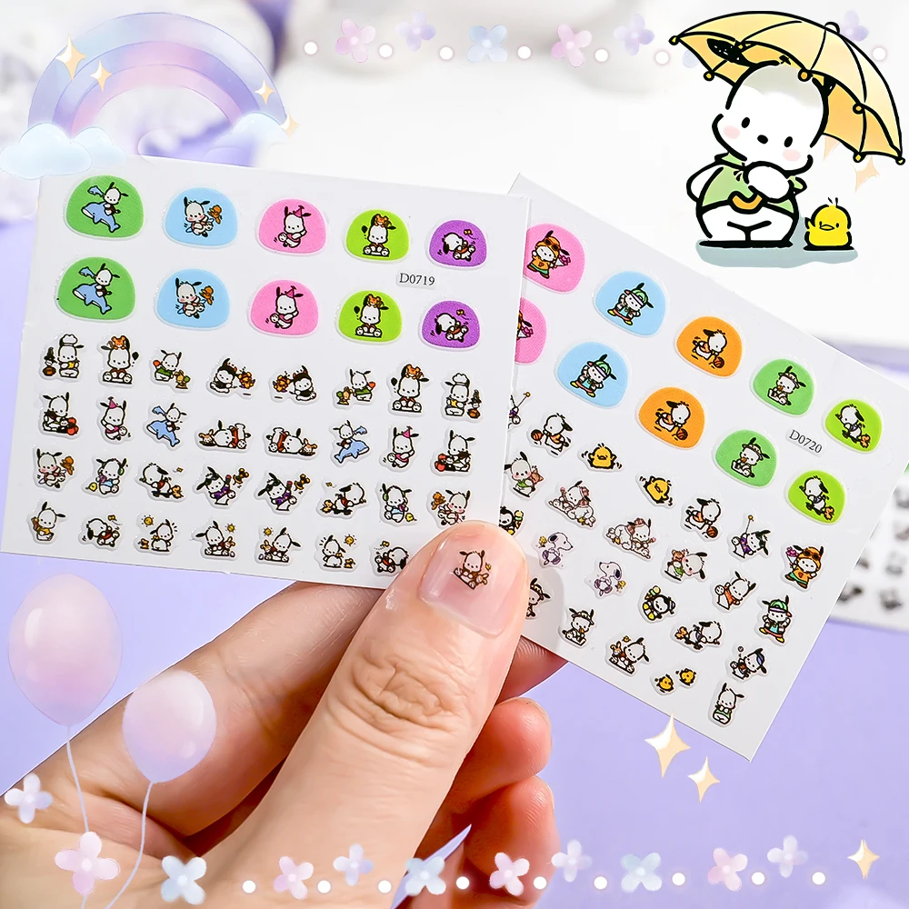 5 шт./1 компл. Sanrio наклейки для ногтей мультфильм Hello Kitty Kuromi Cinnamoroll Pochacco наклейка