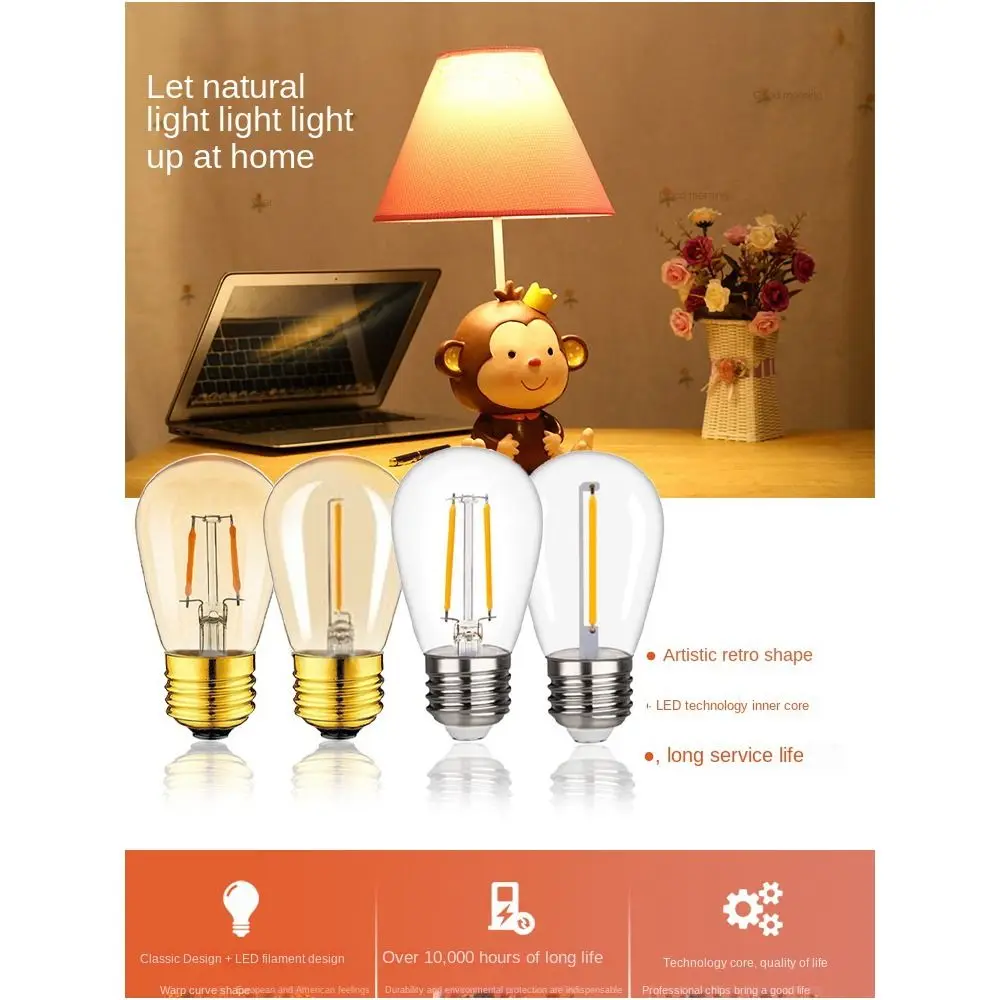 

Светодиодная лампа ST45 теплый белый свет 1Вт/2Вт