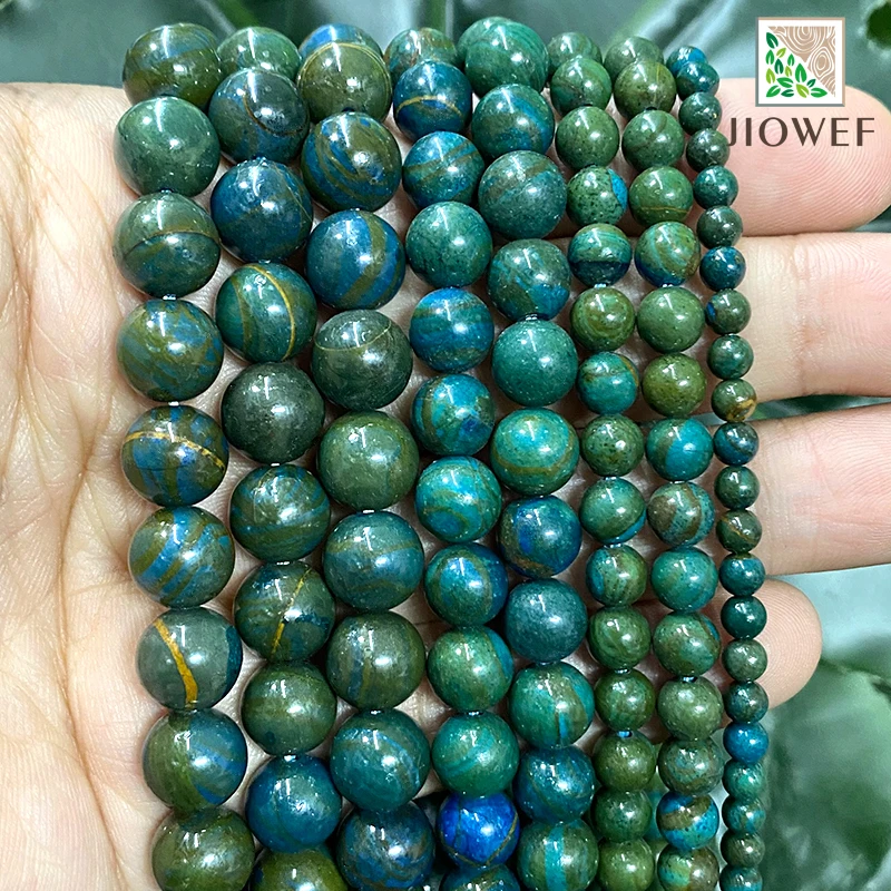 

Бусины Из Натурального малахата, круглые бусины россыпью для изготовления ювелирных изделий «сделай сам», для ожерелья, браслета, 15 дюймов, ...