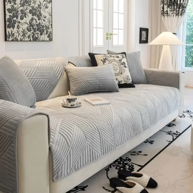 Сплошной цвет красный мягкий утолщенный фланелевый стеганый диван полотенце