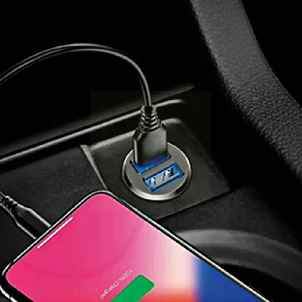 

Двойное зарядное устройство USB А 12 В 24 В, зарядное устройство для автомобильного прикуривателя, быстрое зарядное светодиодный со светодиодн...