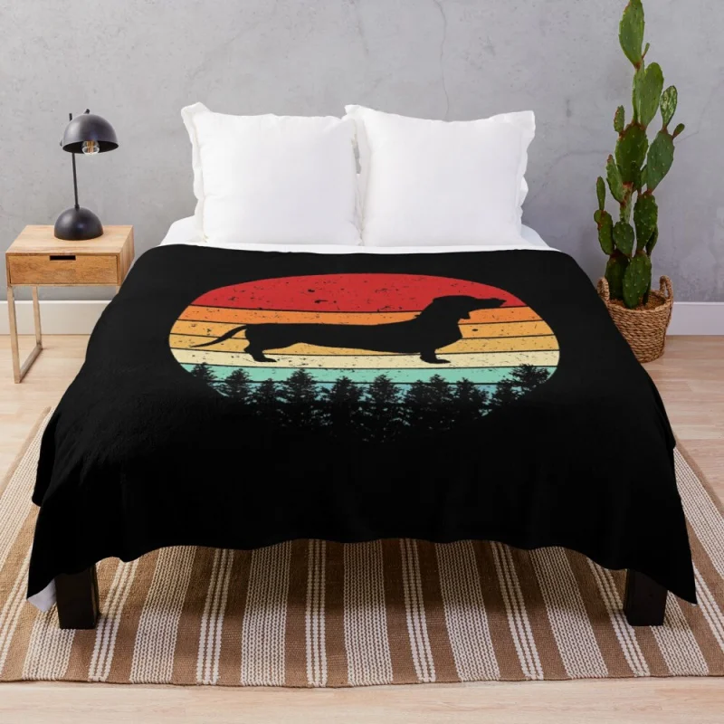

Dachshund Retro Vintage Design Throw Blanket Decorative Sofa Blanket