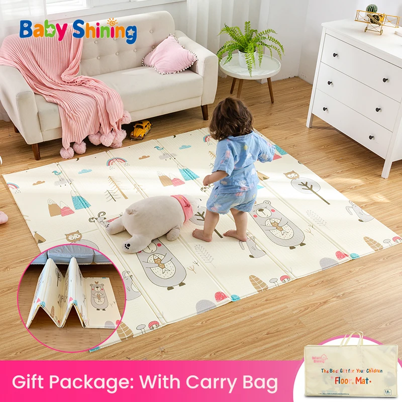 

Baby Shining Baby Play Mat Xpe Puzzle Children's Mat Thickened Tapete Infantil Baby Room Crawling Pad Folding Mat Baby Carpet