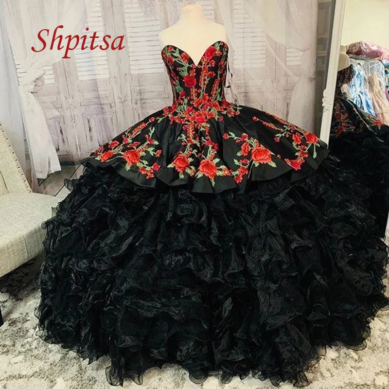 

Черное бальное платье, пышные платья для выпускного вечера 15 лет