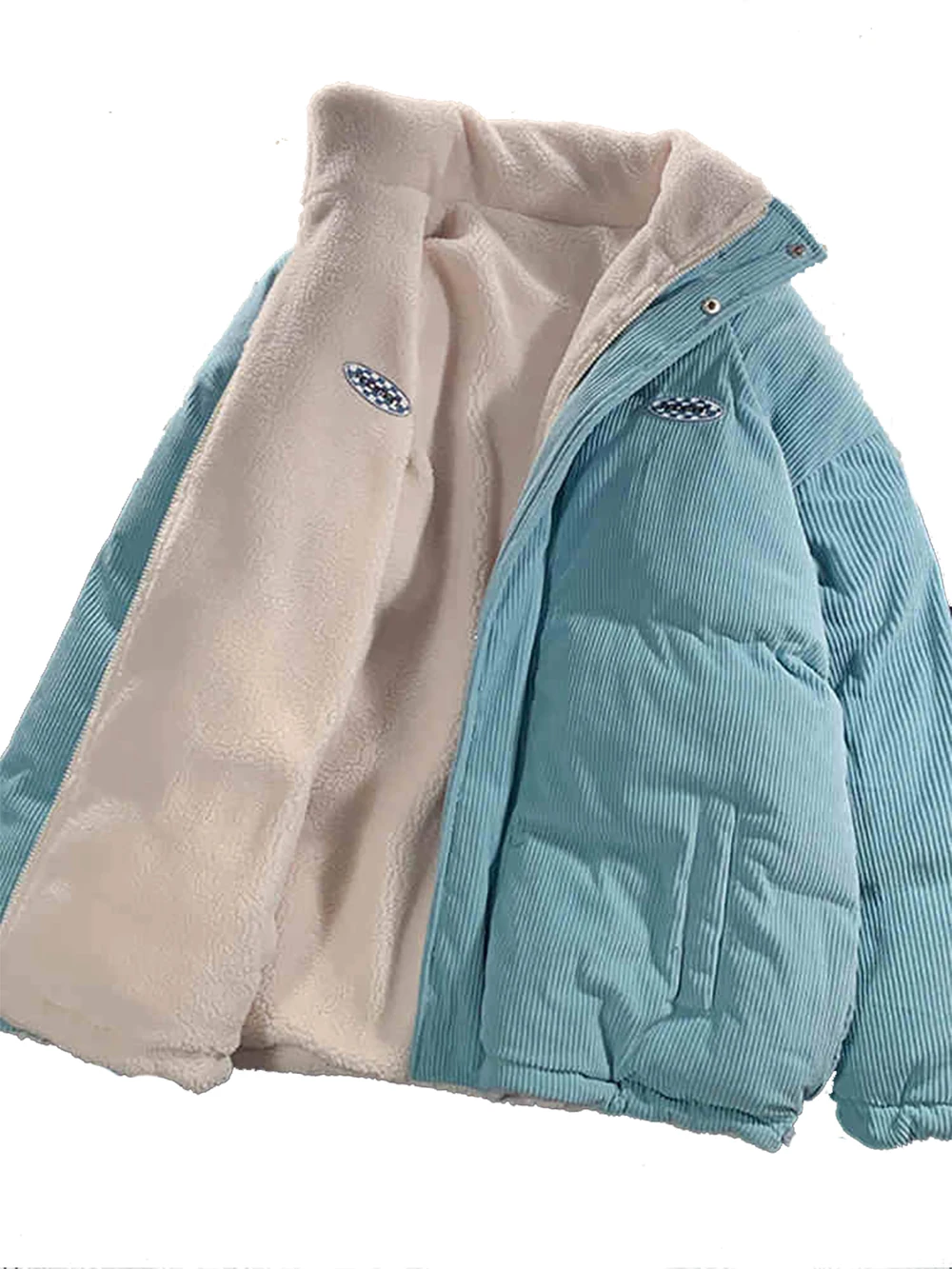 2022 Winter Women Corduroy Jacket Vintage Lamb Fleece Cotton Parkas Coat Fashion Thick Warm Clothes Loose Double-sided Outerwear