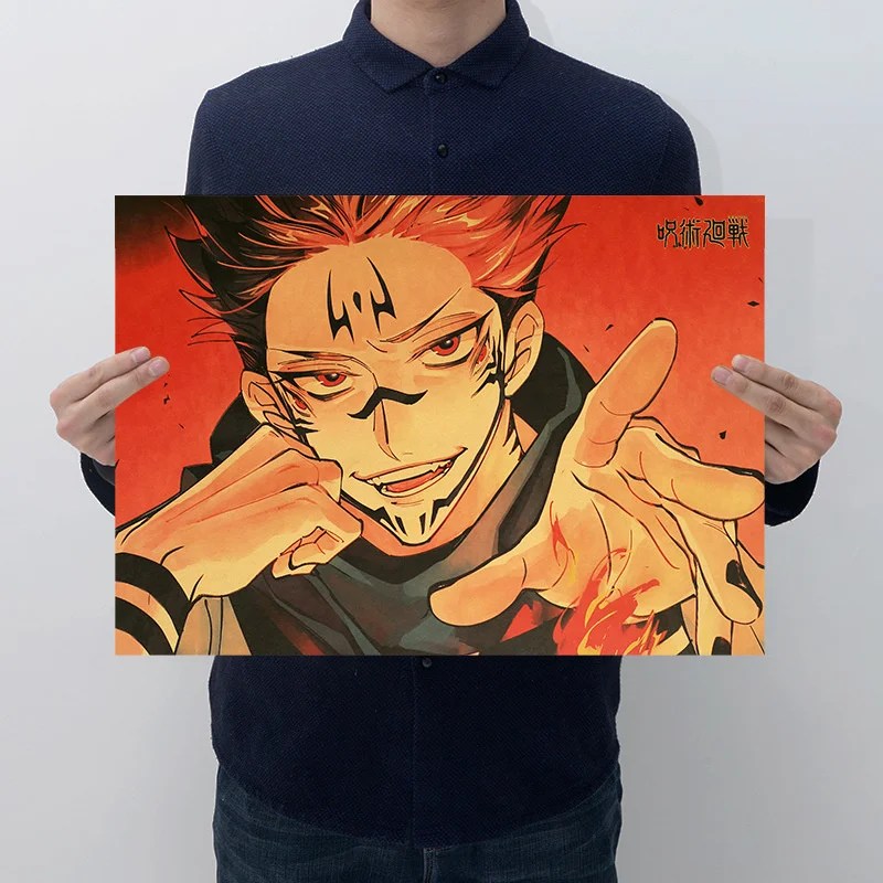 

Classic Anime Jujutsu Kaisen Posters Vintage Kraft Paper Wall Stickers Decorative paintings Home Room Accessories Aesthetic