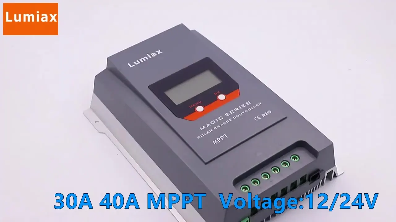 

Lumiax 12V 24V 40A MPPT Solar Charge Controller RS485 LCD display boost controller