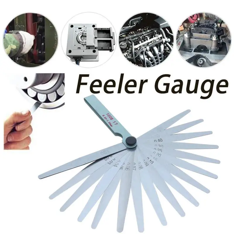 

17 Blades Feeler Gauge Metric Gap Filler 0.02-1.00mm Gage Measurment Tool for Moto Engine Valve Adjustment Motorcycle Accessorie
