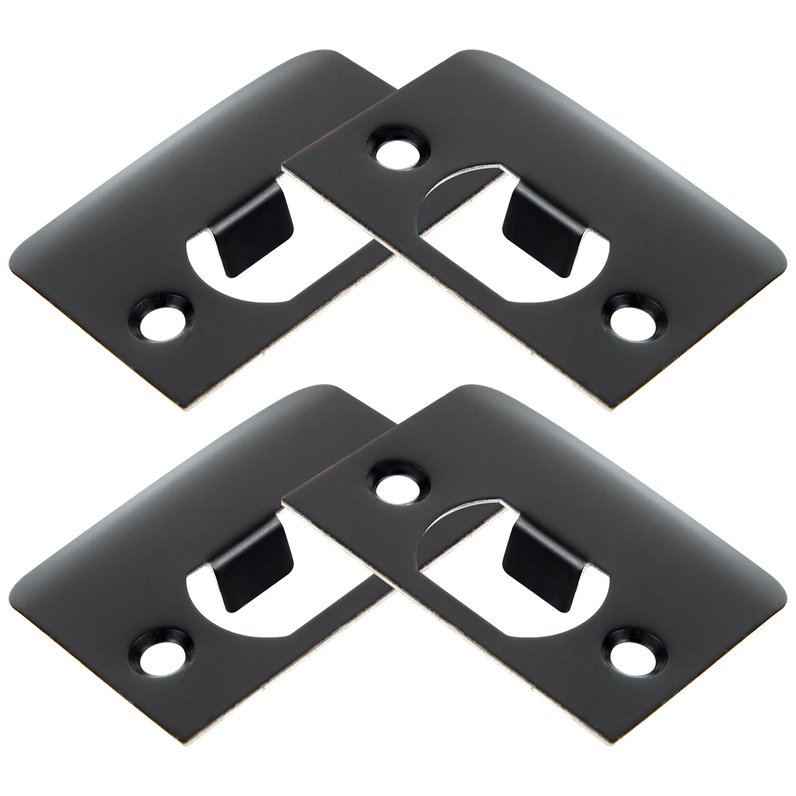 

4 Pcs Cam Block Door Kick Plate Deadbolt Strike Cover Covers Front Reinforcement Kit Stainless Steel