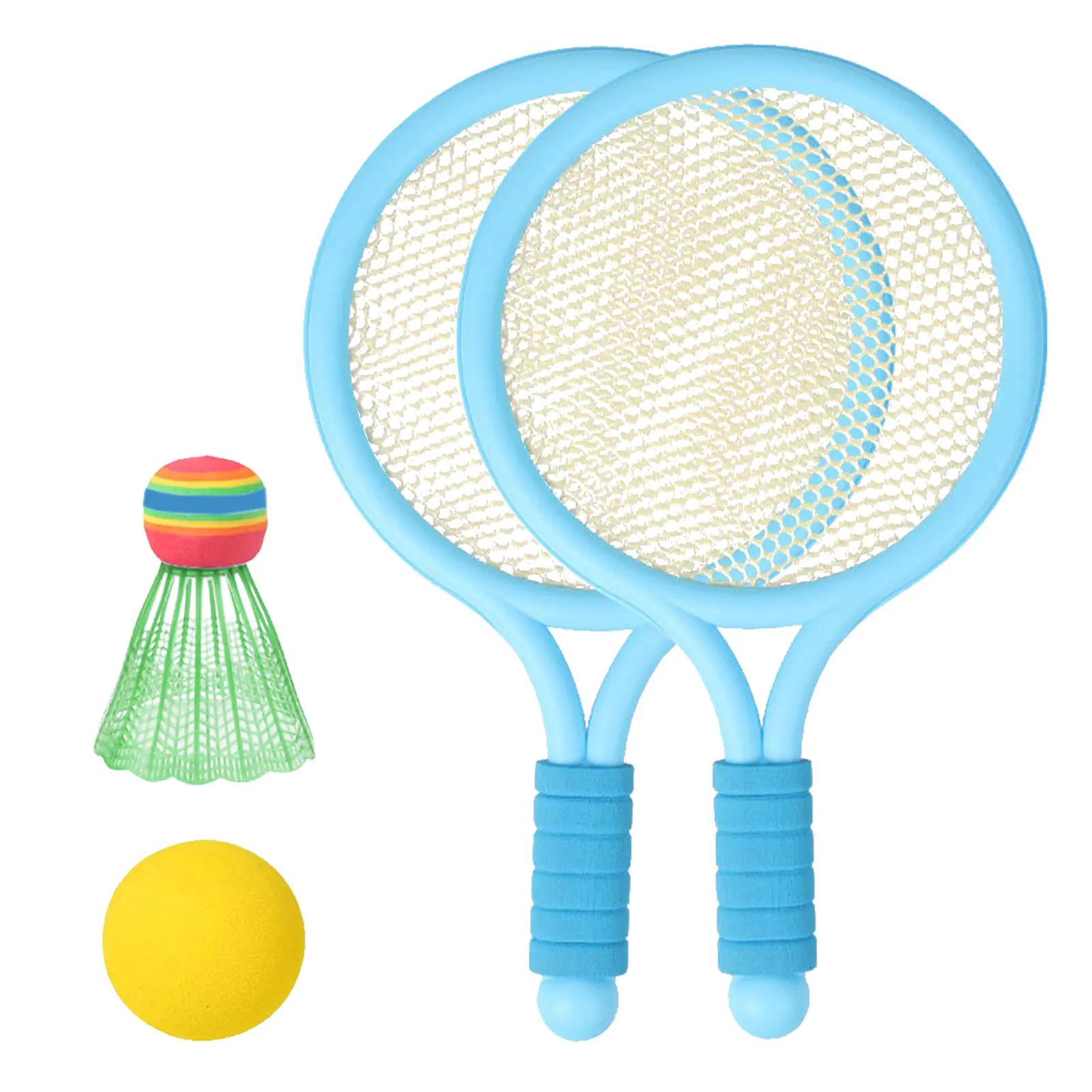 

Funny Gift Durable Game Educational With 2 Balls For Kids Indoor Portable Outdoor Sports Beginner Tennis Racket Set Badminton