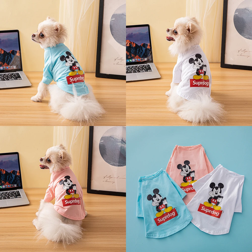 

Disney Fashion Dog Clothes New Cotton Printing Pet Clothes Small and Medium Cute Dog Clothes Spring and Summer Dog Costumes