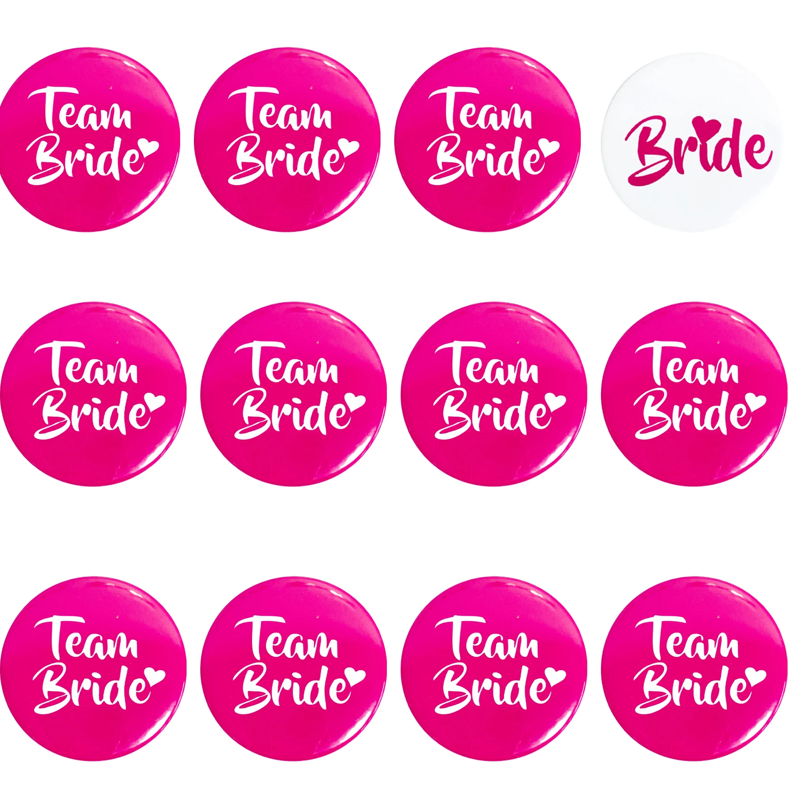 

12pcs Bachelorette Tinplate Party Accessories Portable Funny Engagement Team Bride Badges Wedding Gift Bag Fillers For Hen