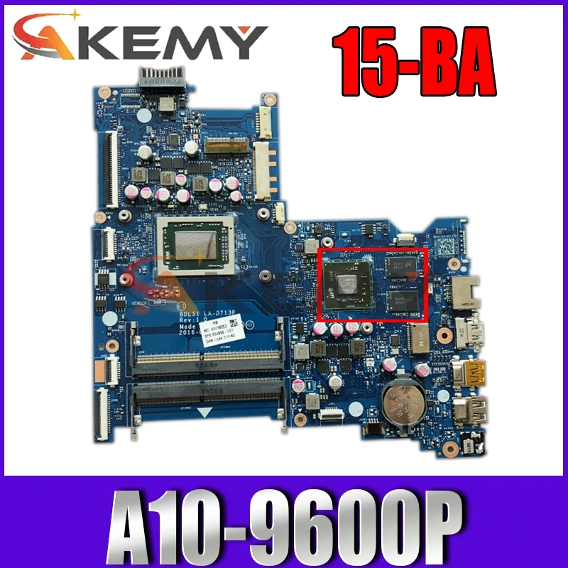 

Материнская плата для ноутбука AKemy 909259-601 909259-501 KoCoQin, для HP 15-BA AM960P, системная плата фонарей 216-0864032 DDR3L