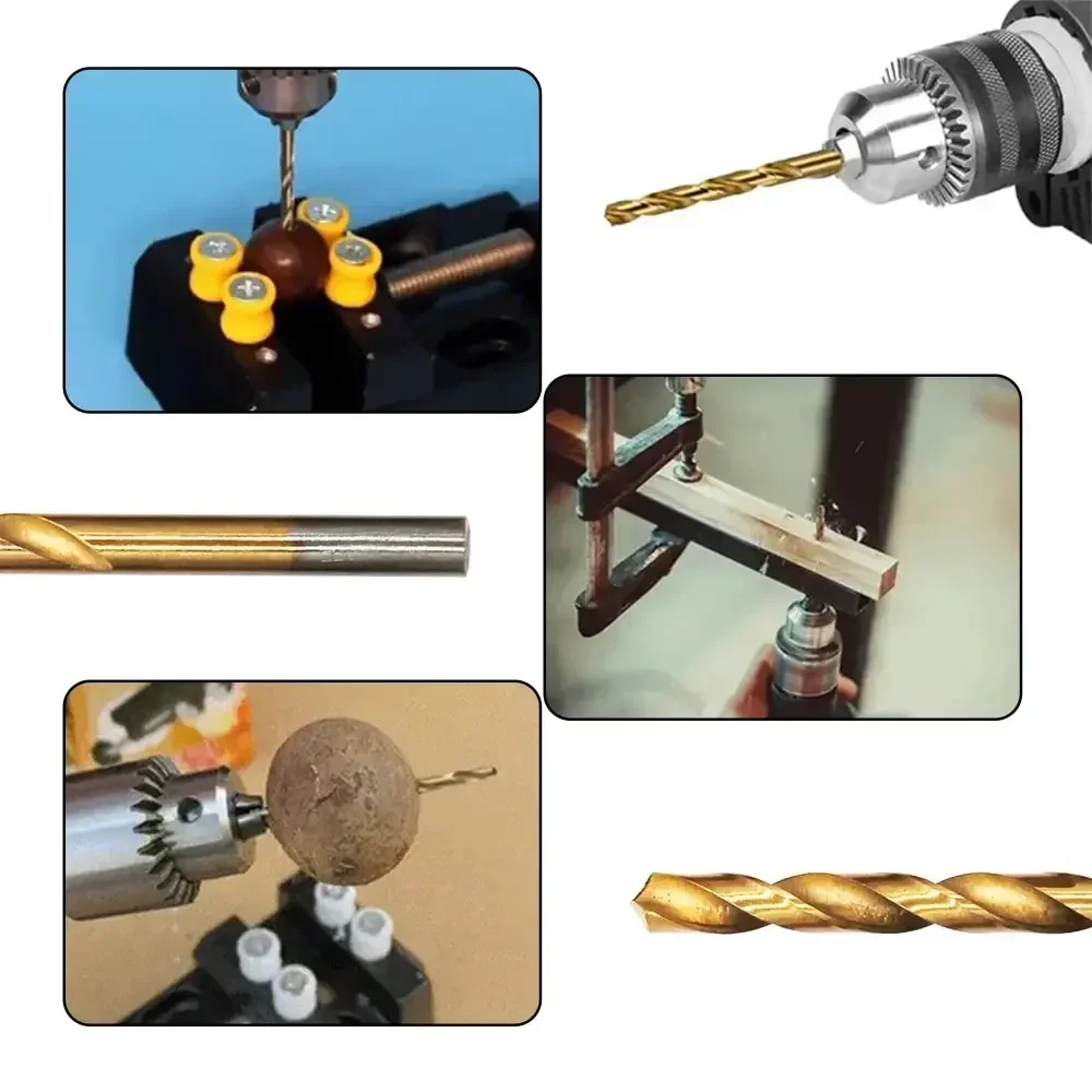 HILIXUN 13 шт. прямое спиральное сверло с титановым покрытием 1 5-6 5 мм пластиковая