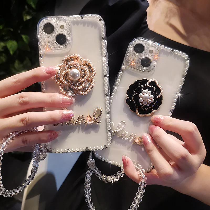 

Женский чехол Камелия со стразами, инкрустированный бриллиантами для IPhone 12 11 13 Pro Max, телефонный чехол для IPhone 13 12 11