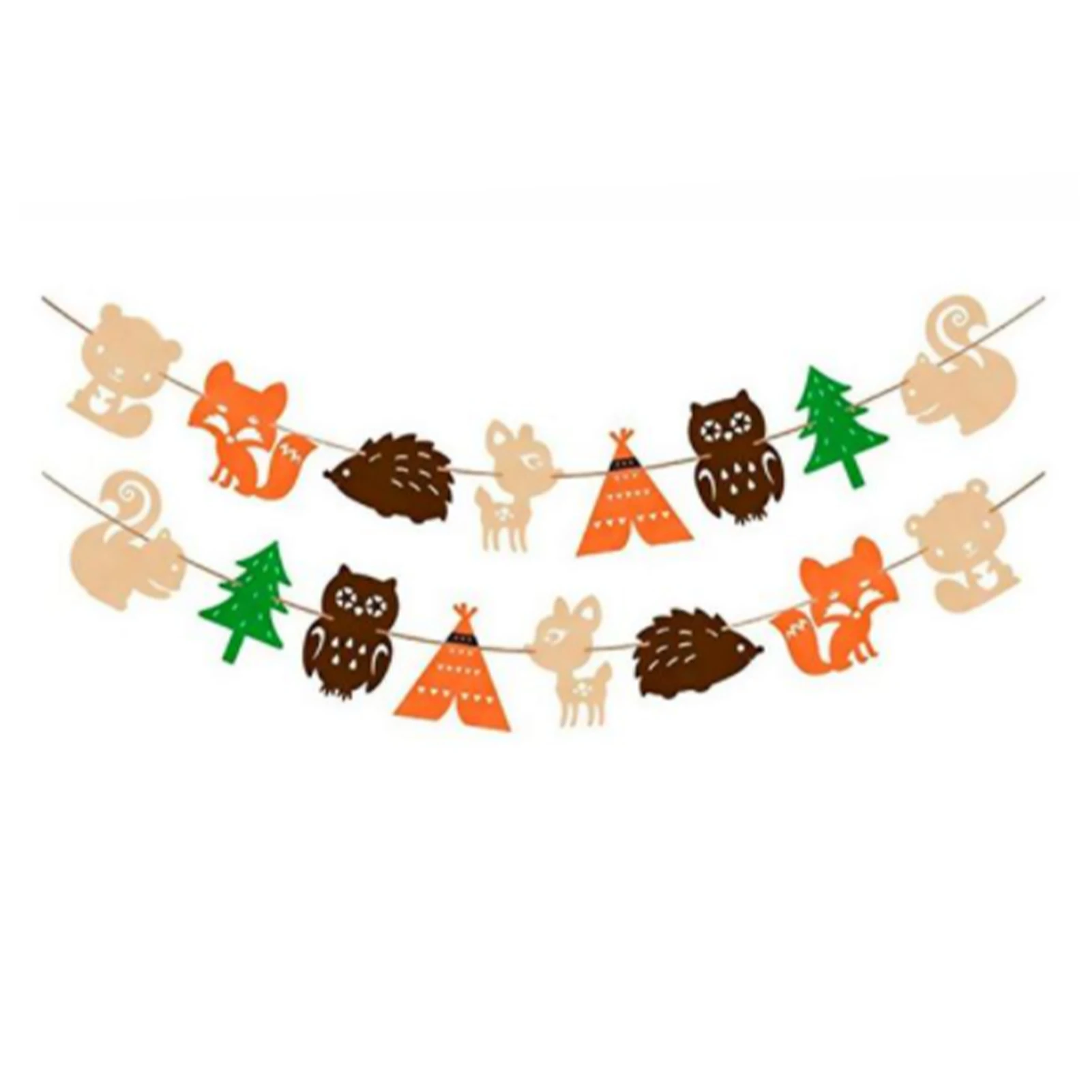 

Праздничный баннер в виде лесных животных, многоразовое украшение для дня рождения, праздника, вечеринки в джунглях, для гостиной