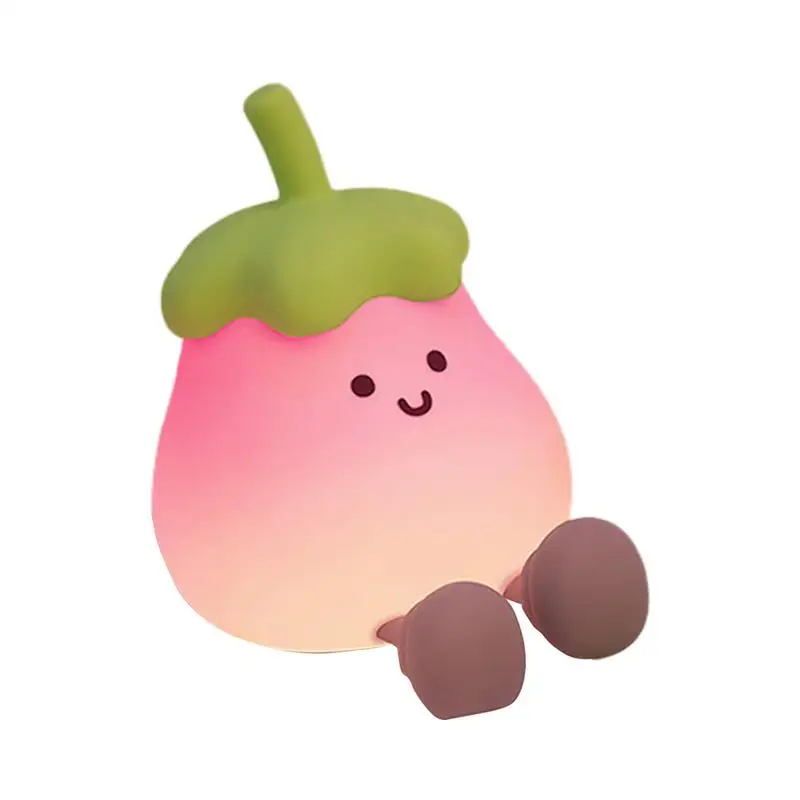 Силиконовый детский ночник перезаряжаемый светильник в форме баклажана