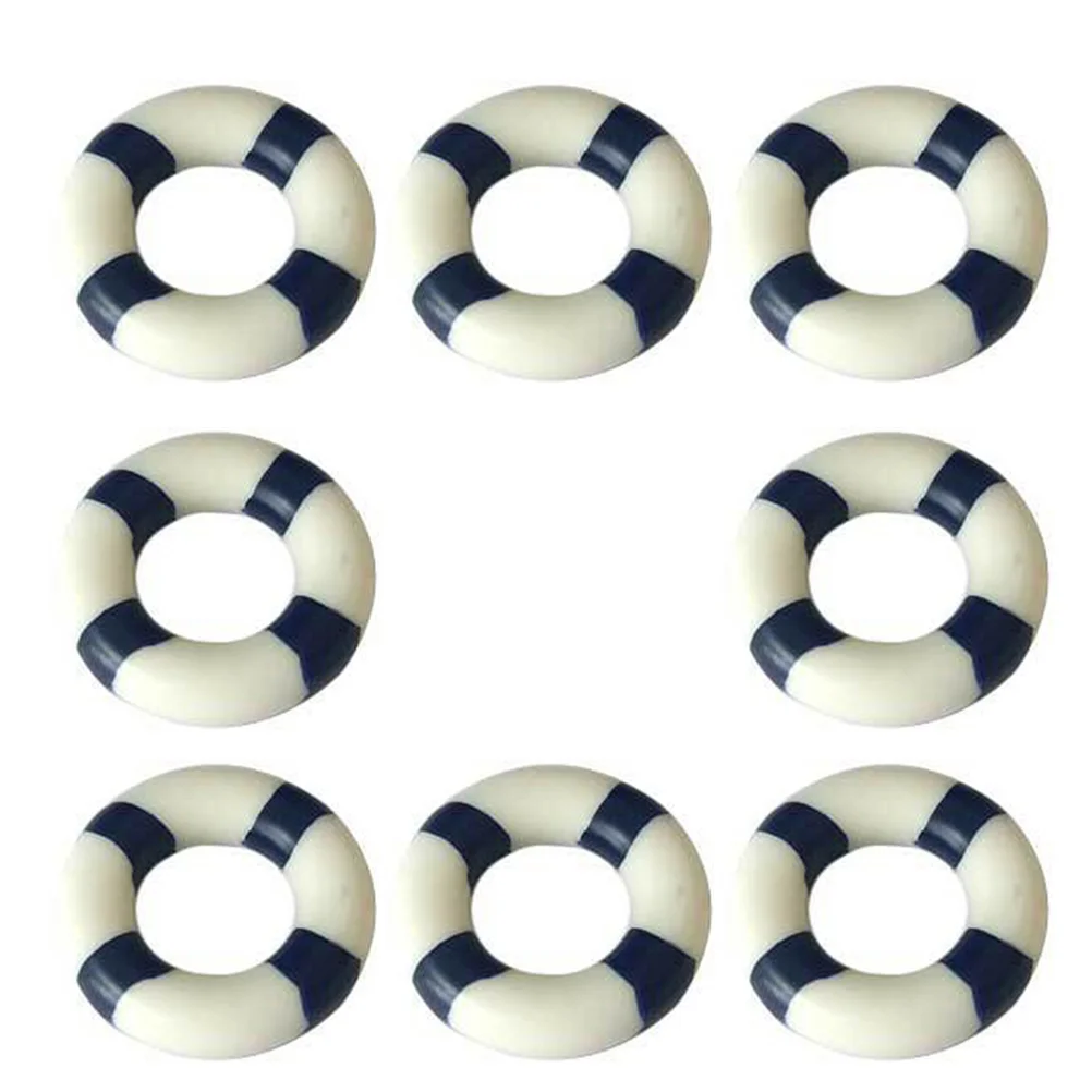 

Миниатюрное кольцо для плавания, 10 шт., ландшафтный спасательный круг, морские спасательные кольца, Морские Миниатюры, морской океан, украшение для дома, синий