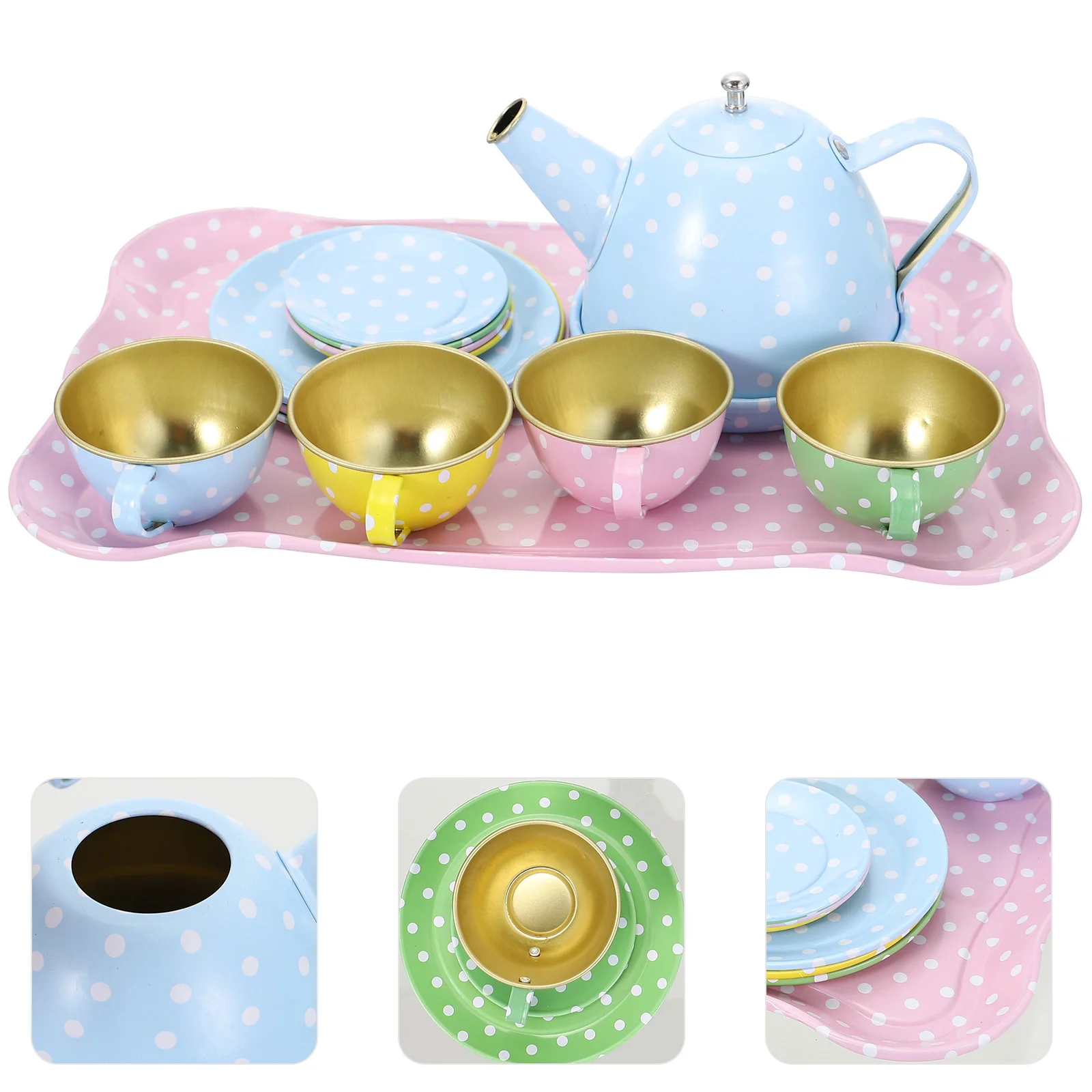 

1 Set/15pcs Tableware Model Delicate Children Tea Ware Toy Mini Kitchen Kit