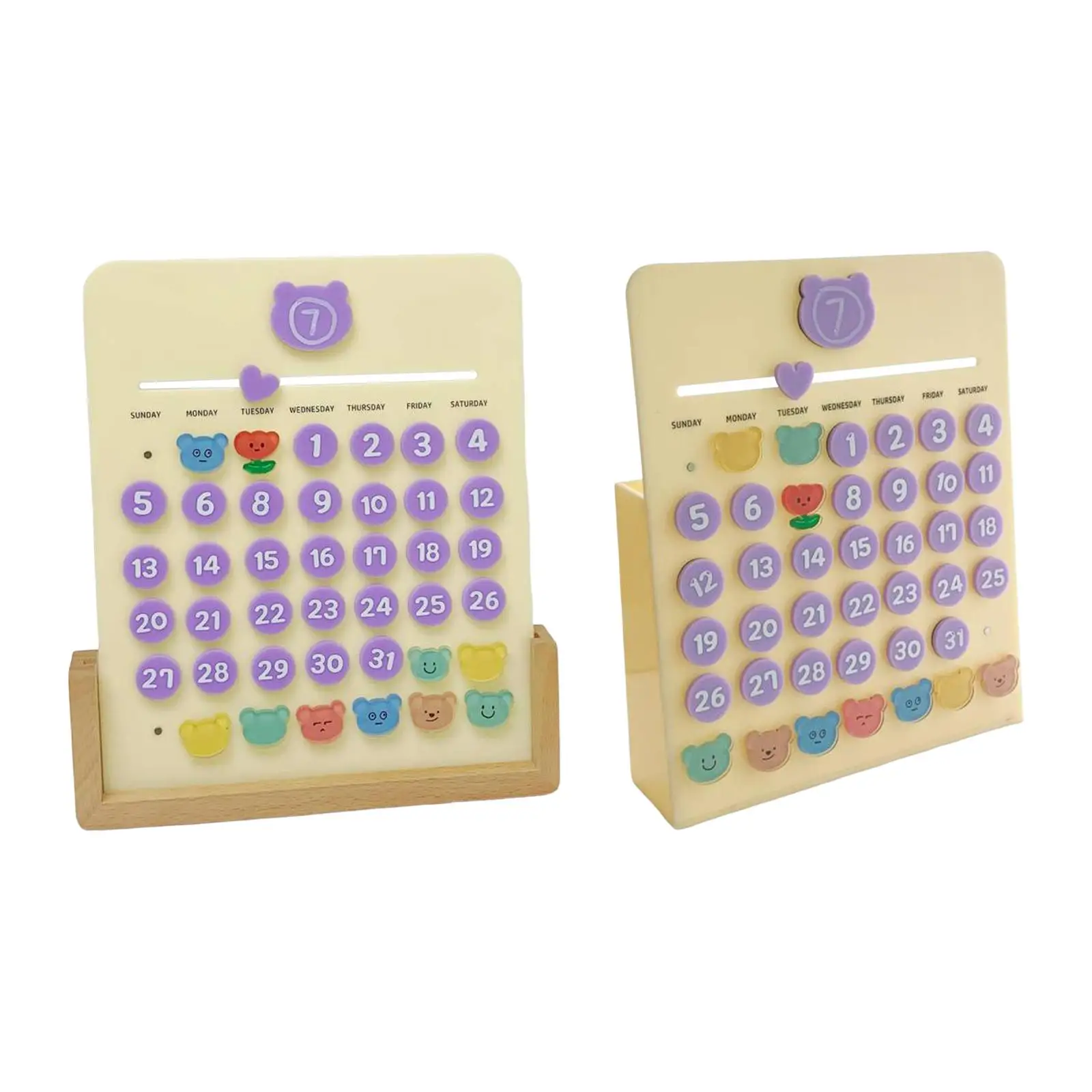 

Perpetual Calendar Educational Toys Kids Reusable Learn Months and Days of The Week Learning Calendar for Shops Home Decoration