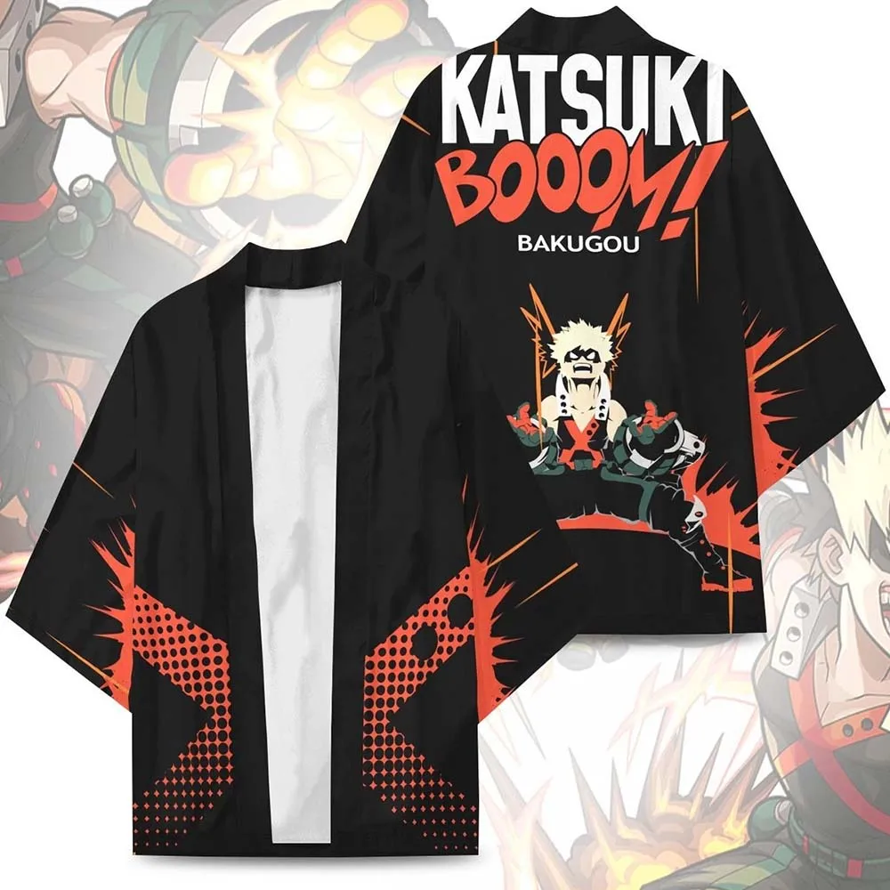 Новый модный костюм для косплея аниме Моя геройская Академия Bakugou Katsuki кимоно