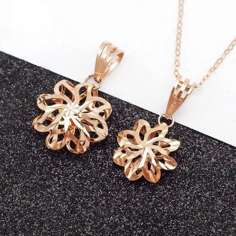 

Purple Gold Pendant Bianhua Fashion Necklace Women's All-Match Rose Gold