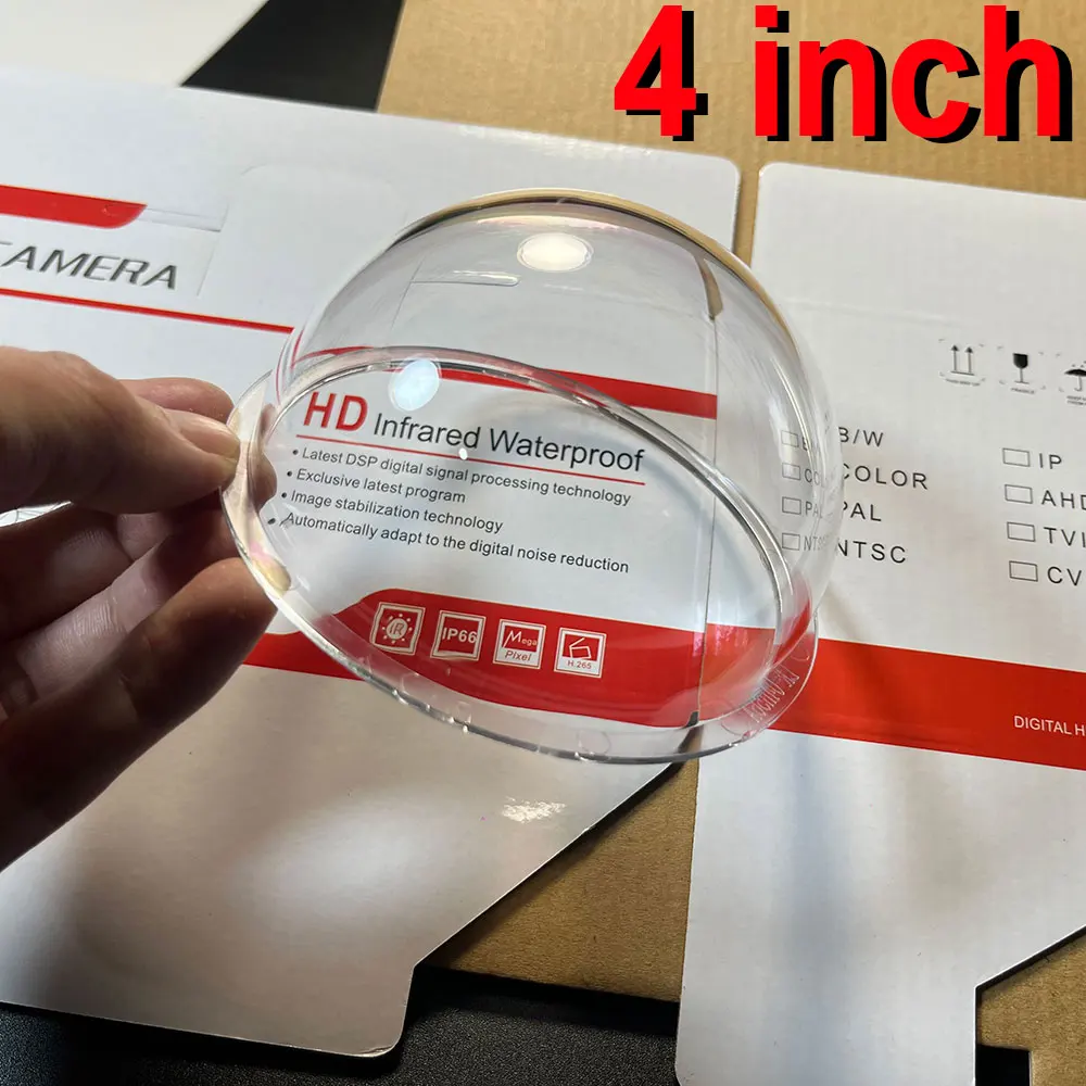 

4-дюймовый акриловый прозрачный защитный кожух для внутренних и наружных камер видеонаблюдения, купольный защитный корпус для камер безопасности