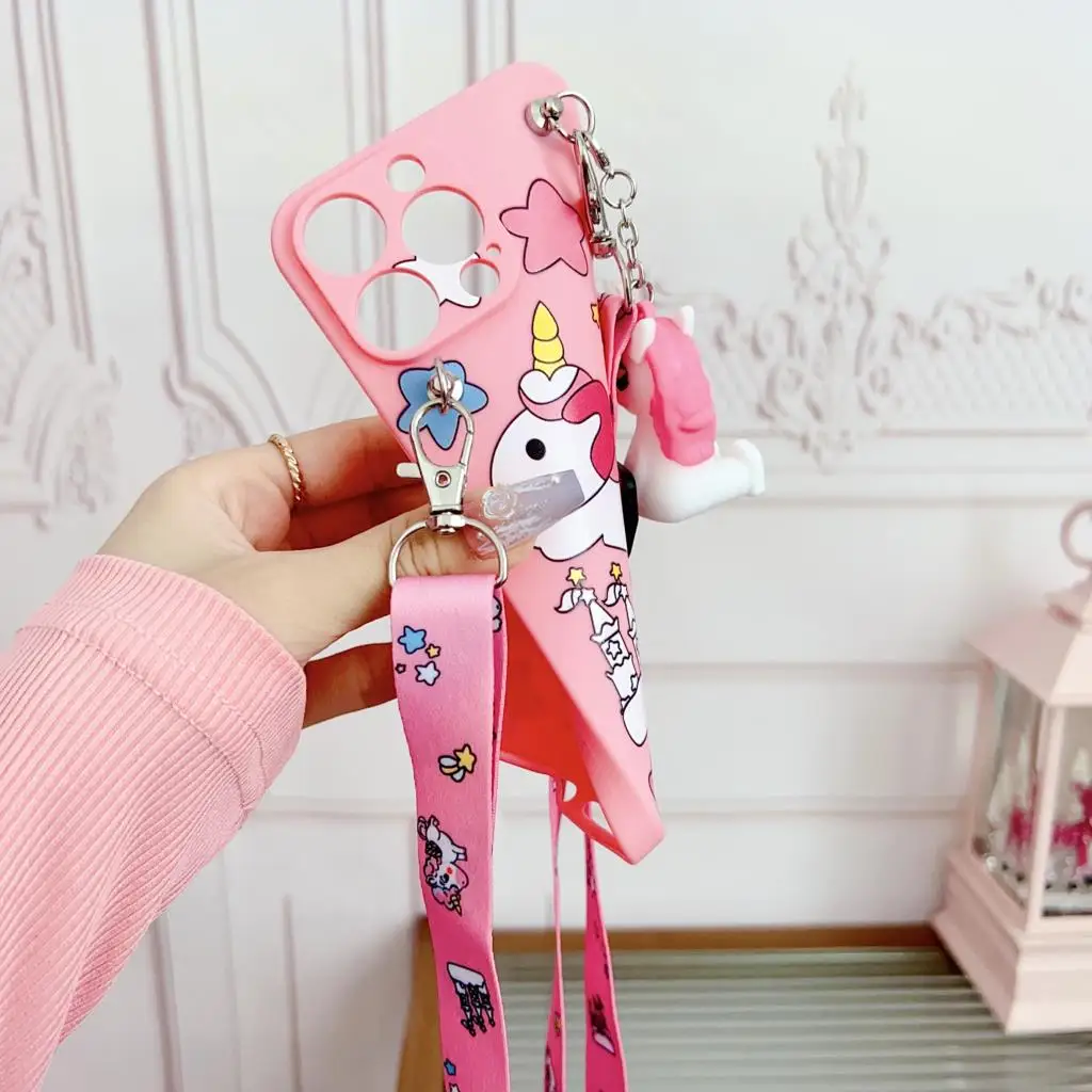 Единорог для OPPO A15 A94 A54 A55 A53 A74 A96 A57 A17 Realme C35 C30 C21Y C11 звеньевая веревка с держателем