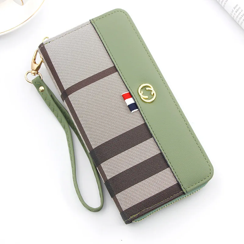 The new lady phone bag long zipper fashionable stripe female hand large wallet | Mobile Phone Cases & Covers