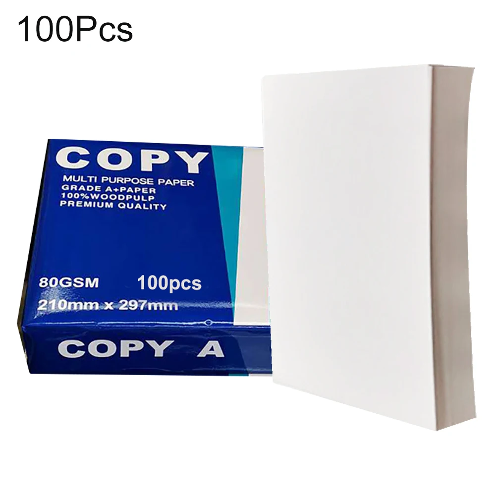 

100 Sheets A4 Papers Multifunction Copy Paper white Crafts Printer A4 Laser Inkjet Printer Copier A4 Copy Paper Office Spotifys