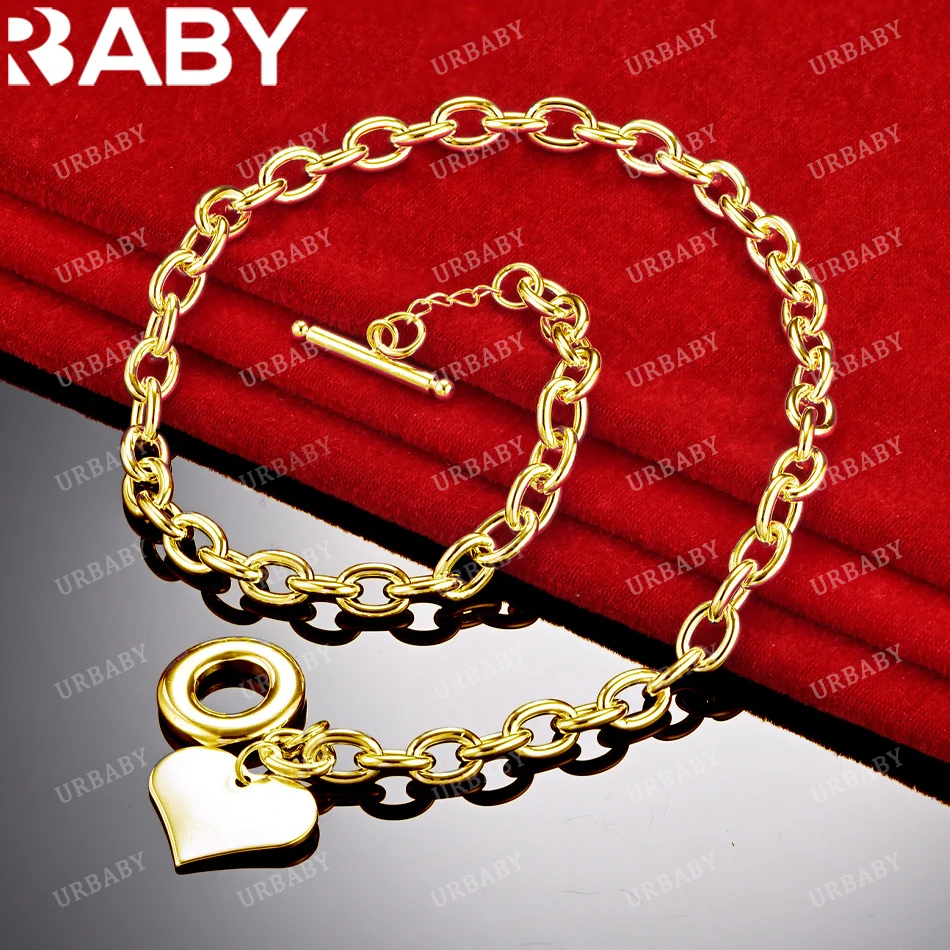 Ожерелья URBABY из 18-каратного золота ожерелье с подвеской в форме сердца для женщин