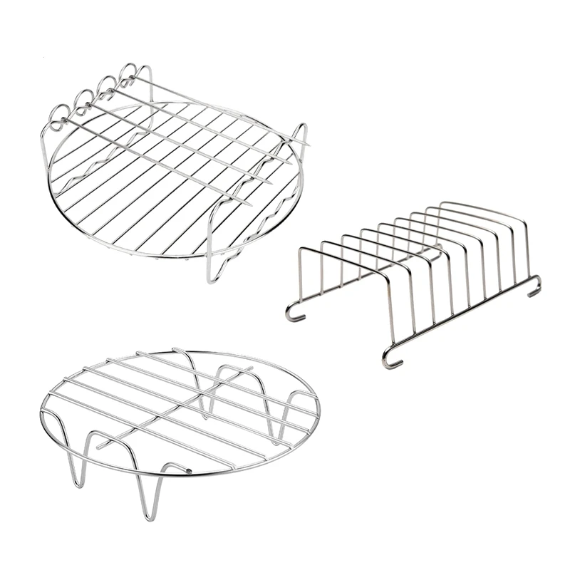 

Top Sale 8 Inch Air Fryer Rack Set Air Fryer Accessories Multipurpose Double Layer Rack Compatible With XL Air Fryer