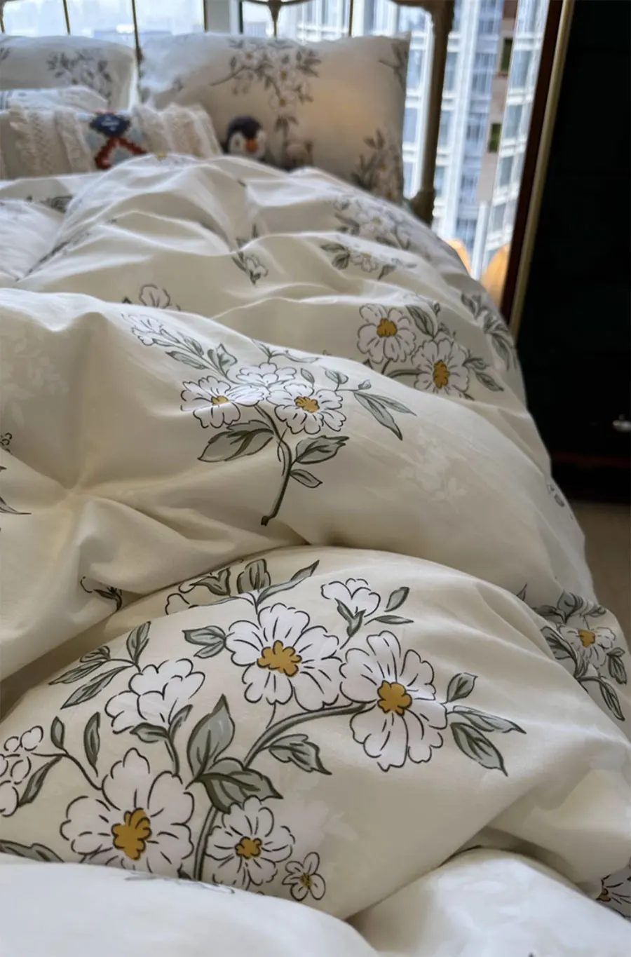 

Elegant pastoral flower green bedding set girl,twin full queen king rustic cotton home textile bed sheet pillow case quilt cover