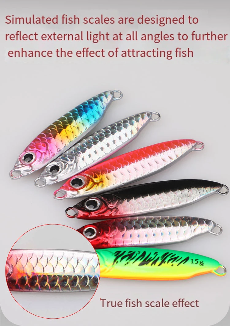 

1pc Metal Cast Jig with Triple Sharp Hook and Feather Hook Fishing Lure 7-20g Spoon Artificial Bait Long-Range Throwing Jigging