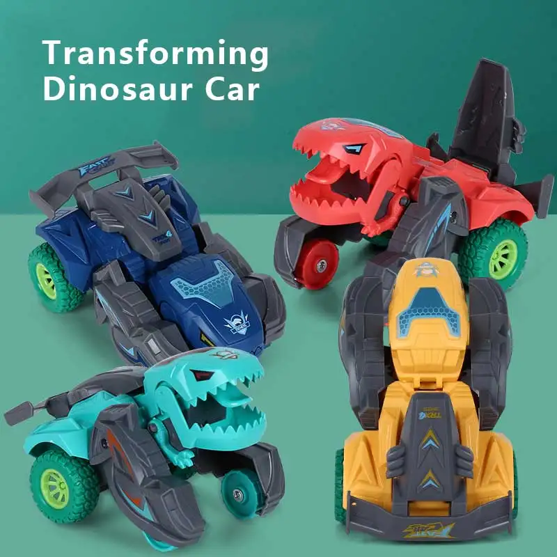 

Transforming Dinosaur Car Deformation Car Toys Inertial Sliding Dino Car Automatic Transform Toy Boys Amazing Gifts Kids Toy