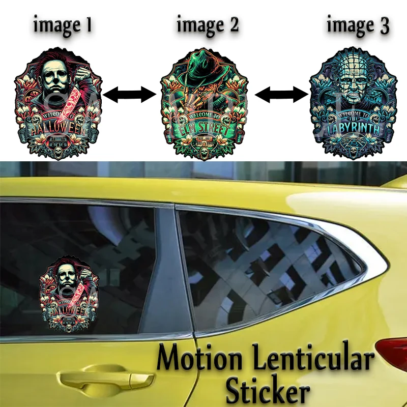 

Halloween Sticker Clown Ghost Monster Halloween Party Supplies Waterproof Creative Car &Wall Sticker Refrigerator Sticker Toy