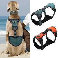 breathable dog harness reflective nylon dogs vest harness adjustable for medium large dogs running training french bulldog
