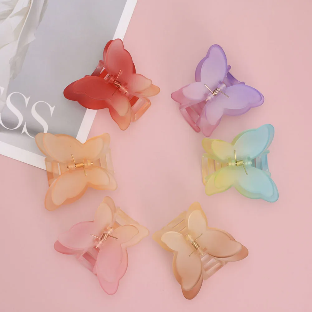 

Acetate Resin Hair Claw Sweet Fairy Butterfly Hairpin Clip Colored Styling Tools Barrettes for Women Girls