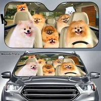 pomeranian car sun shade pomeranian windshield dogs family sunshade dogs car accessories car decoration gift for dad mom