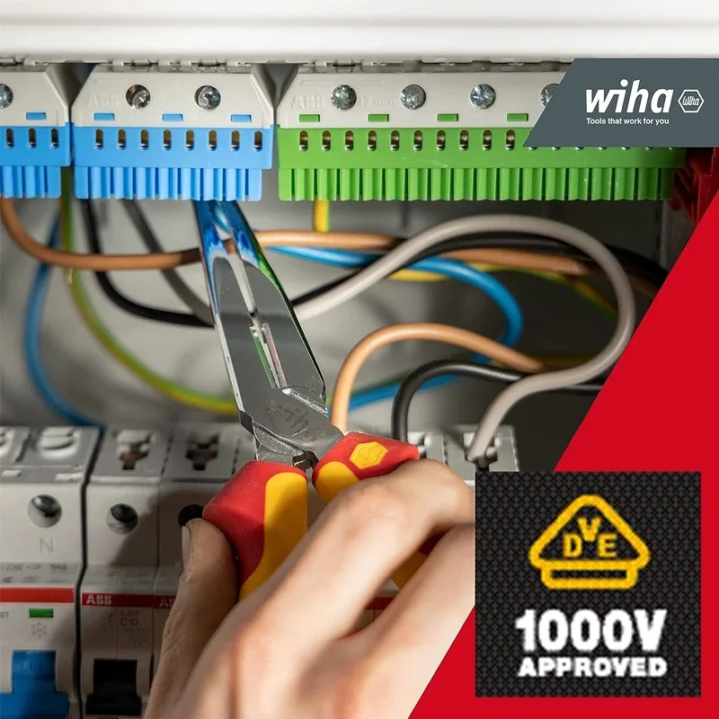 Фото Wiha 26720 1000V VDE Изолированные острогубцы с кусачками 160 мм, безопасный ручной инструмент для электриков №4