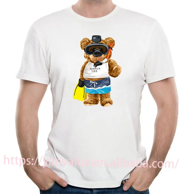 Оптовая продажа мужские хлопковые футболки с графическим принтом на заказ