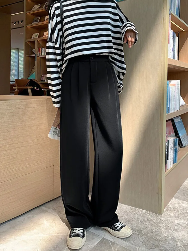 2022 прямые брюки с высокой талией FINEWORDS широкие Свободные повседневные длинные
