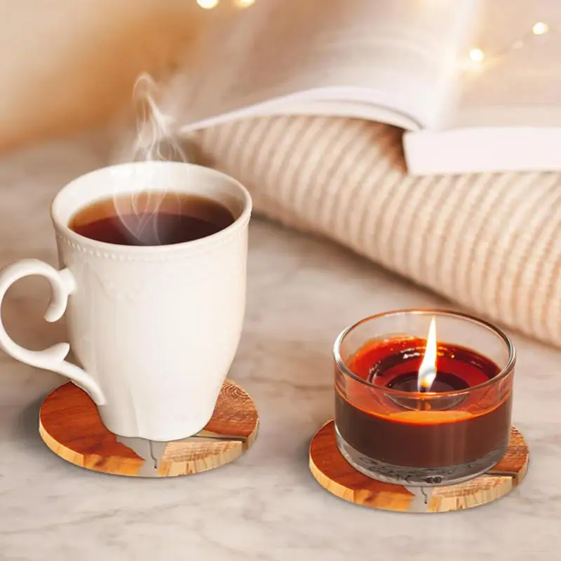 Набор из 6 деревянных подставок настольные подставки для чашек смолы