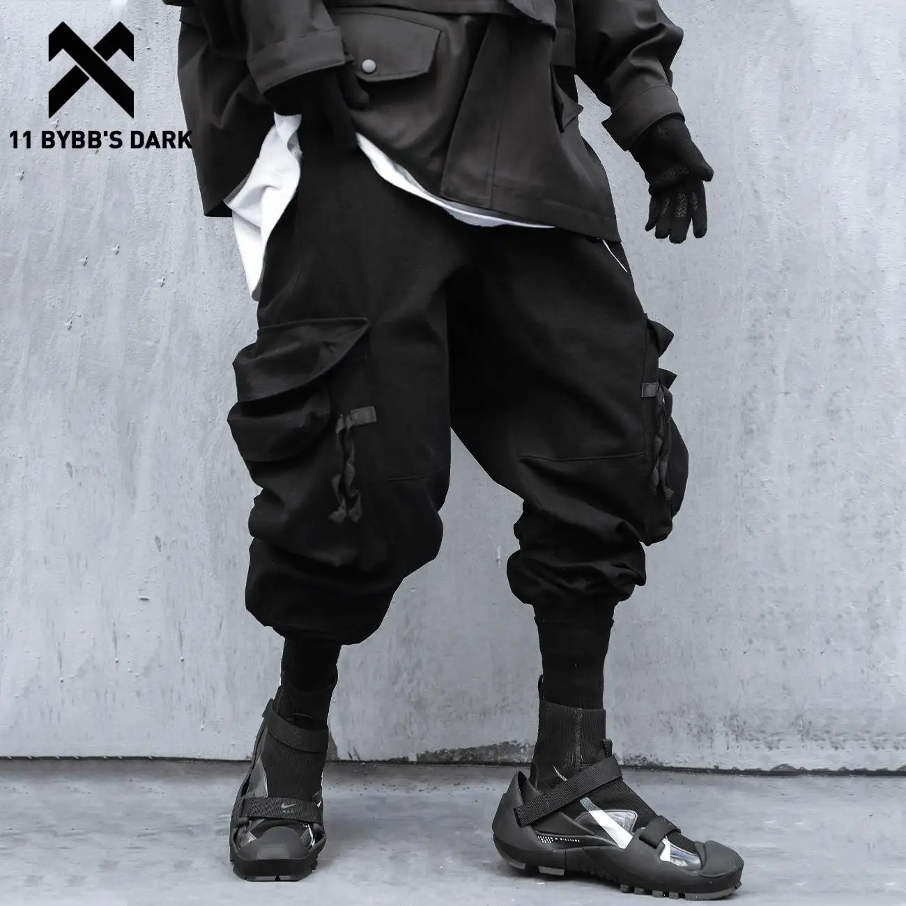 11 BYBB'S DARK Men Joggers Techwear Cargo Sweatpants Hip Hop Multi-Pocket Casual Loose Trousers Pants Black Streetwear 2022SS