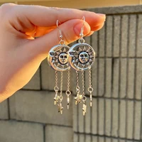 sun moon and star drop earrings retro symbols sun and moon totem drop earrings giftwiccapagancrescent moon earrings